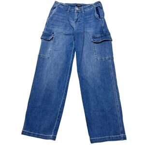 True Religion Blue Flare & Wide Leg Jeans Women 28x31 Blue Baggy Cargo Used